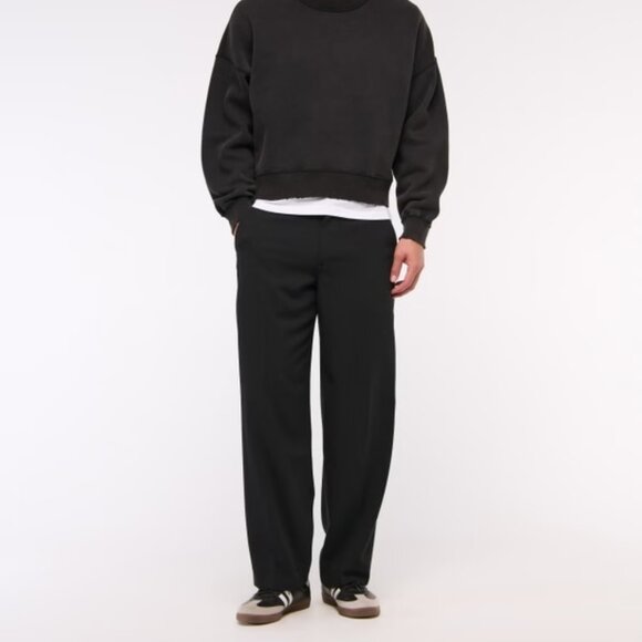 Abercrombie Mens' Baggy Trouser in Black - Picture 1 of 4